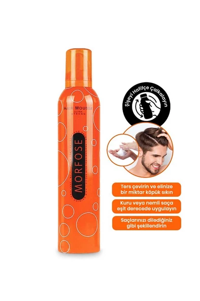 Turuncu Saç Şekillendirici Köpük (MOUSSE) | Ultra Strong 2x350ml. - 3