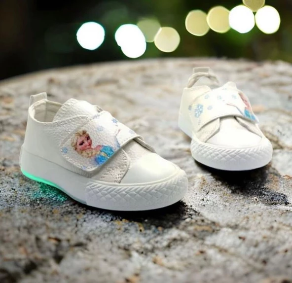 ışıklı elsa baskılı çırtlı ayakkabı - 4