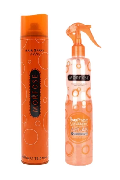 Saç Spreyi Turuncu 400ml + Fön Suyu Argan 400ml