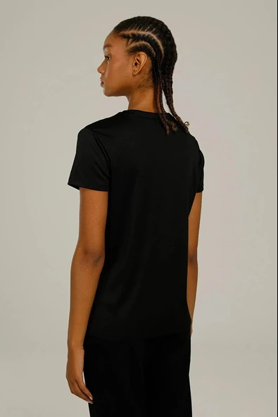 Lumberjack W-Ct127 Basic Pes V Neck T-Shirt 3Fx - Resim 2