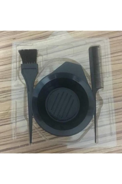 Profesyonel Saç Boyama Seti 3 Parça Kabı Tarağı Fırçası - 2