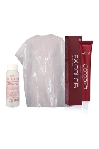 Saç Boyası Tüp 60 Ml - 6.73 Koyu Kumral Kahve Altın + 20 Volüm Peroksit + Boya Naylonu