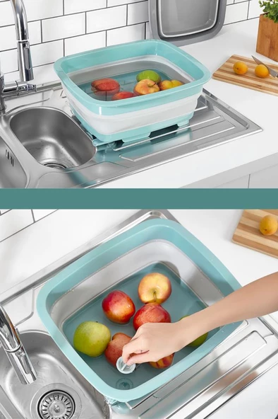 Flosoft Katlanabilir Maşrapa ve Akordiyon Bulaşıklık & Badya, Kaşıklık Tabaklık Kurutmalık 2’li Set - 11