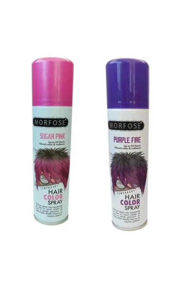 Hair Color Spray 150 ml Renkli Saç Spreyi Mor+Pembe - Resim 2