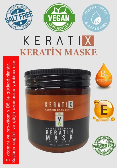 KERATIX Professıonal Keratin Care Hızlı Uzama Etkili Onarıcı Saç Bakım Maskesi 500 ML - 2