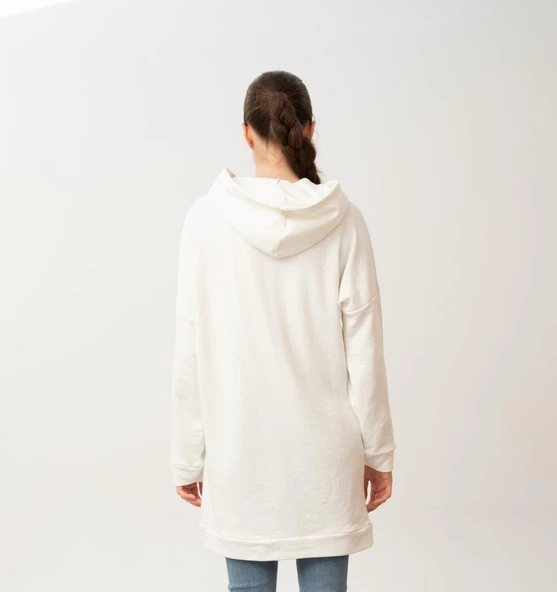 Nors Frig Kapüşonlu Tunik Sweatshirt Ekru - 3