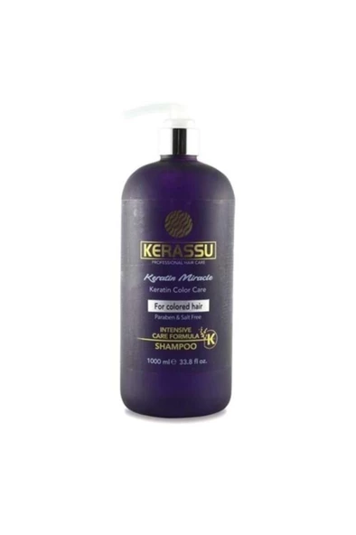Keratin Miracle Tuzsuz ve Parabensiz Şampuan 1000ml Boyalı Saçlar