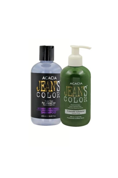 Jean's Color Zümrüt Yeşili 250 Ml. Emerald Glamour + Jean's Color Boya Korumalı Şamp.250ml.