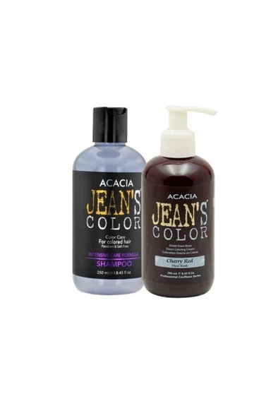 Jean's Color Vişne Kızılı 250ml. Cherry Red + Jean's Color Boya Korumalı Şamp.250ml.