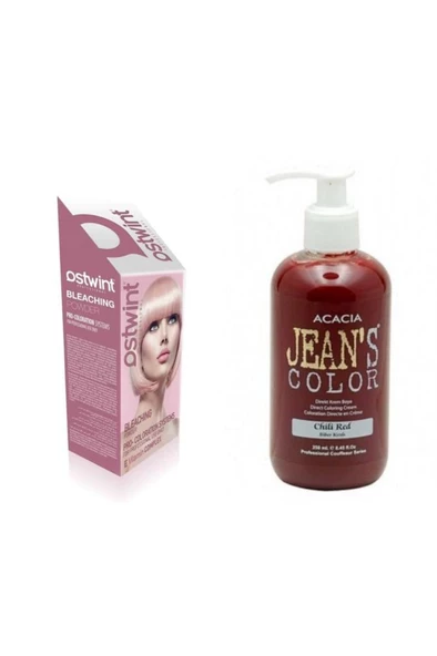 Jeans Color Biber Kızılı Saç Boyası + Toz Açıcı Ostwint - 1