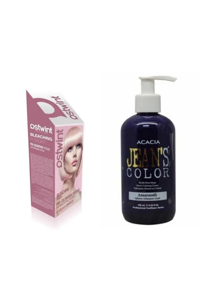 Jean's Color Eflatun Solmayan Çiçek Saç Boyası + Ostwint Oksidan