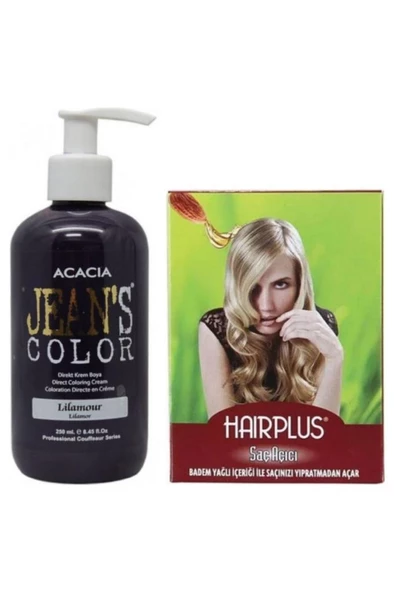 Jeans Color Saç Boyası Lilamor 250 ml ve Hairplus Saç Açıcı ürün görseli