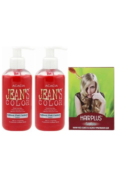 Jeans Color Saç Boyası Somon 250ml 2ad Ve Hairplus Saç Açıcı