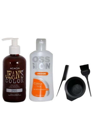 Jeans Color Saç Boyası Gün Batımı 250ml Ve Boya Temizleyici Ve Fluweel Boya Seti