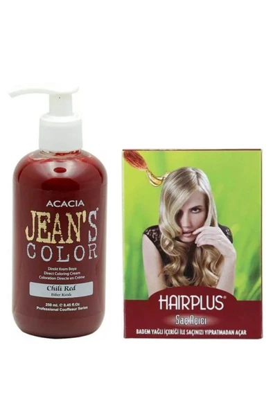 Saç Boyası Biber Kızılı 250 ml Ve Hairplus Saç Açıcı