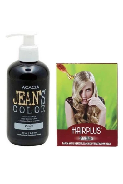 Saç Boyası Mor 250ml Ve Hairplus Saç Açıcı