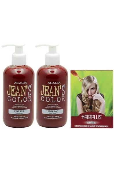 Saç Boyası Biber Kızılı 250 ml 2 Adet Ve Hairplus Saç Açıcı