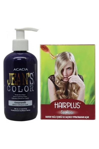 Saç Boyası Eflatun 250ml Ve Hairplus Saç Açıcı