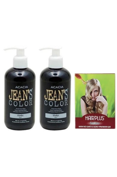 Saç Boyası Mor 250ml 2adet  Ve Hairplus Saç Açıcı