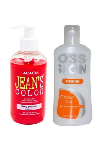 Jeans Color Saç Boyası Gül Kurusu 250 ml Ve Ossion Saç Boya Temizleyicisi 200 ml ürün görseli 1