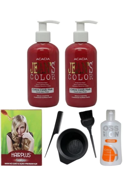 Saç Boyası Pamuk Şekeri Pembe 2ad, Saç Açıcı, Boya Temizleyici Ve Boya Seti ürün görseli 1