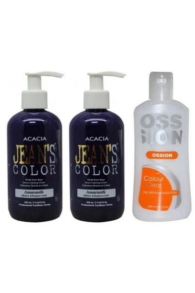 Saç Boyası Eflatun 250ml 2ad Ve Ossion Boya Temizleyici 200ml ürün görseli 1