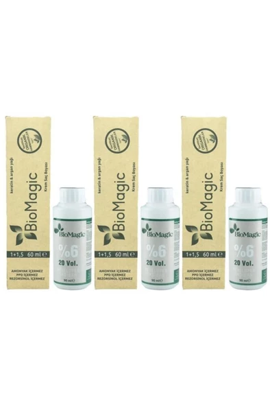 Organik Amonyaksız Saç Boyası Yoğun Çikolata Kahve - 55.07 60 ml+ Oksidan 90 ml 3 Adet