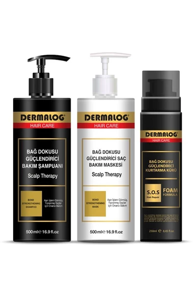 Dermalog Bağ Dokusu Güçlendirici & Onarıcı Saç Bakım Seti 3'lü