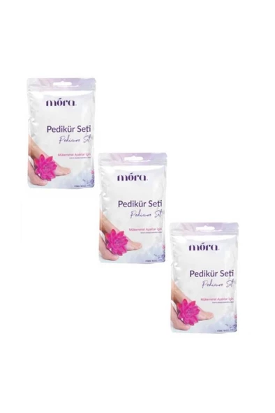 Pedikür Seti 3 Adet (bir Paket Içerği: 2 Adet Çorap, 1 Adet Havlu, 1 Adet Ahşap Itici, 1 Adet Törpü)