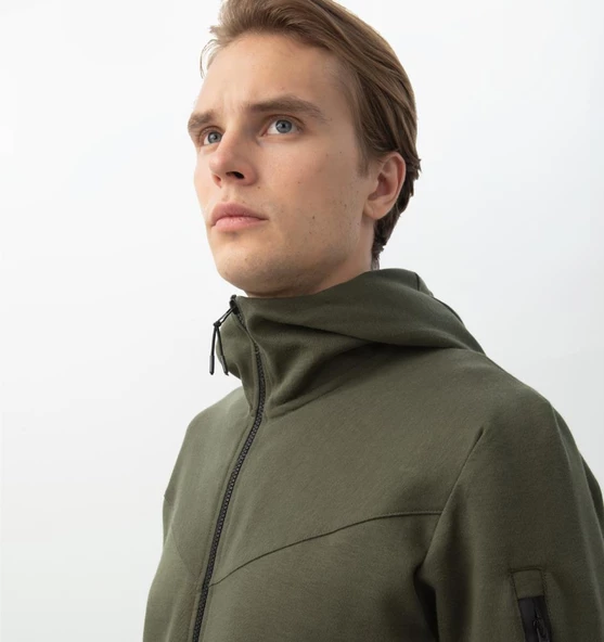 Nors Njord Kapüşonlu Sweatshirt Haki - 4