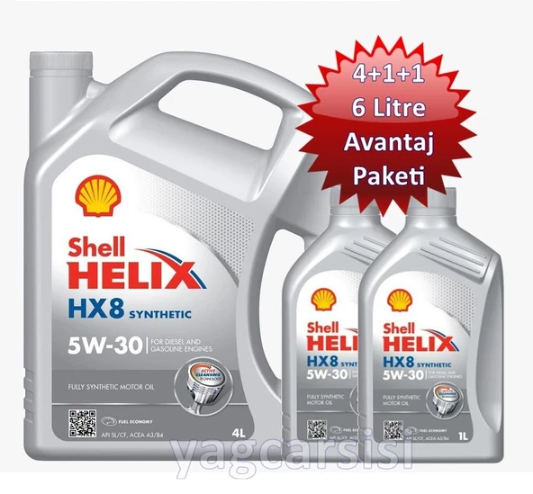 SHELL HELİX HX8 SYNTHETİC 5W30 6 LİTRE