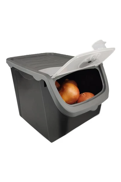 Digithome Coral 2'li Soğan Patates Saklama Kabı 12 Litre - Gri C320.037 - 5