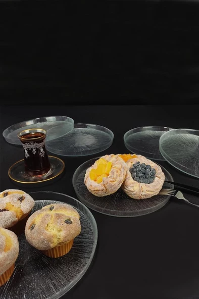 Digithome Rexy 6'lı Cam Pasta Tabağı 21 Cm - 16578 C320.045 - 3