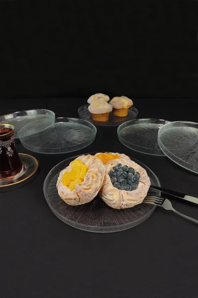 Digithome Rexy 6'lı Cam Pasta Tabağı 21 Cm - 16578 C320.045 - 2