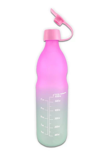 Digithome 1 Lt Çift Renk Ölçü Baskılı Motivasyon Boğumlu Sağlıklı Cam Su Şişesi Pembe – 111657-161 C1-1-139 - 4