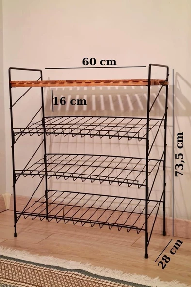 Digithome Ahşap Metal Ayakkabılık ve Çok Amaçlı 4 Katlı Raf – Nİ22AYK001-AHŞ C1-1-140 - 4