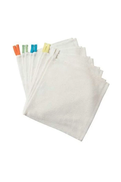IKEA Çocuk Beyaz Krama 10 Adet 30x30 Cm Havlu Seti Bebek El Havlusu Peçete - 3
