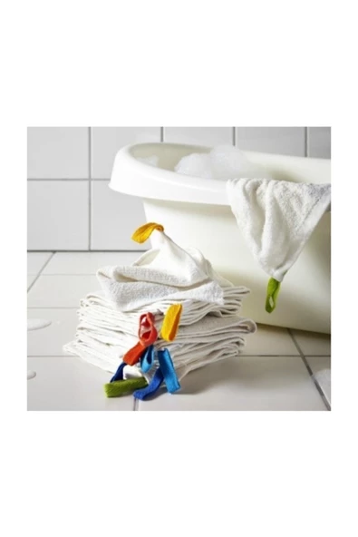 IKEA Çocuk Beyaz Krama 10 Adet 30x30 Cm Havlu Seti Bebek El Havlusu Peçete - 2