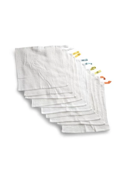 IKEA Çocuk Beyaz Krama 10 Adet 30x30 Cm Havlu Seti Bebek El Havlusu Peçete - 5