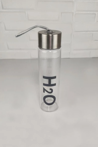 Digithome H2o Metal Kapaklı Cam Matara Gri - H2O81454 C1-1-18 - 2