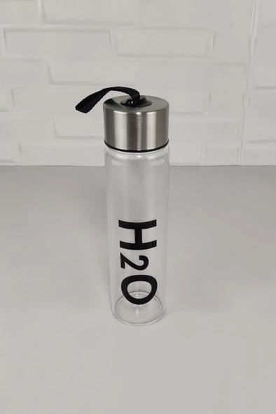 Digithome H2O Metal Kapaklı Borosilikat İnce Cam Matara 400 ml C1-1-18 - 2