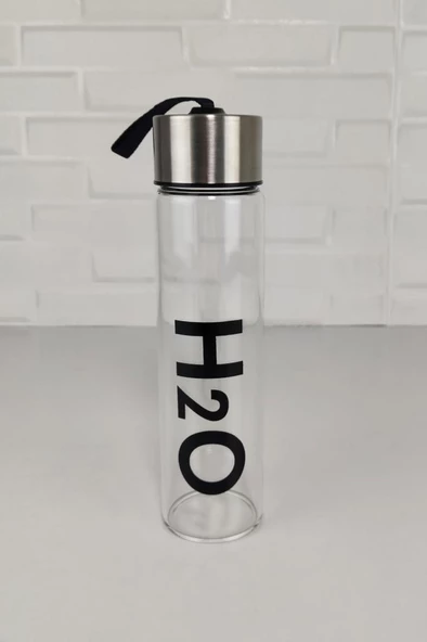 Digithome H2O Metal Kapaklı Borosilikat İnce Cam Matara 400 ml C1-1-18