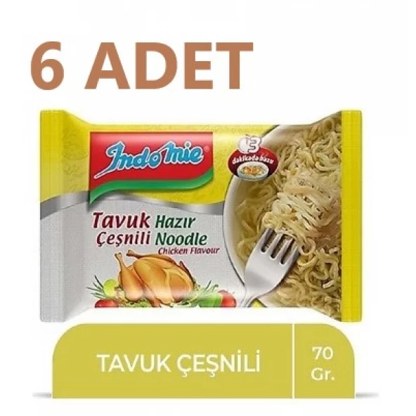 İndomie 6x70 gr Tavuk Çeşnili Noodle