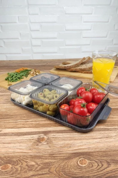 Digithome 6’lı Kapaklı Kahvaltılık Seti Antrasit – F-232 C320.037