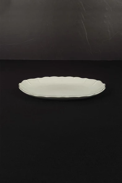 Digithome Rivan Porselen Oval Sunum Tabağı 32 Cm Yaldızlı – LMG 402-S C320.113 - 2