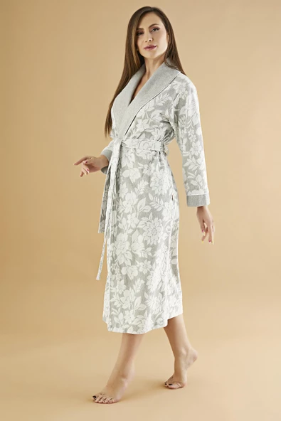 Jakarlı Lakoste Bambu Cotton Bayan Sabahlık - 3