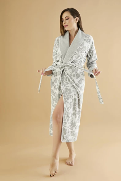 Jakarlı Lakoste Bambu Cotton Bayan Sabahlık - 11