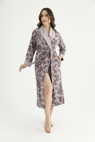 Jakarlı Lakoste Bambu Cotton Bayan Sabahlık - 6