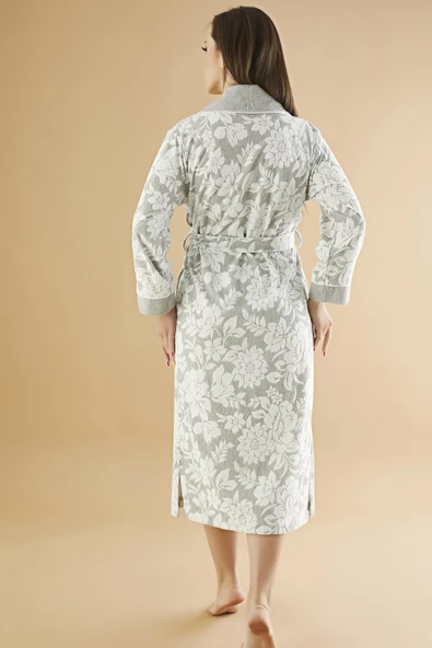 Jakarlı Lakoste Bambu Cotton Bayan Sabahlık - 5