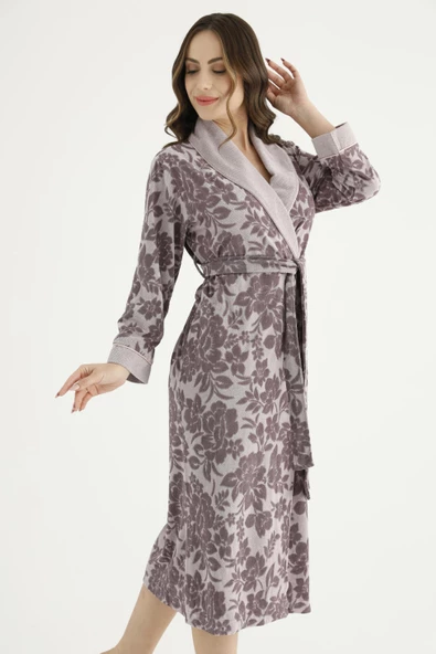 Jakarlı Lakoste Bambu Cotton Bayan Sabahlık - 8